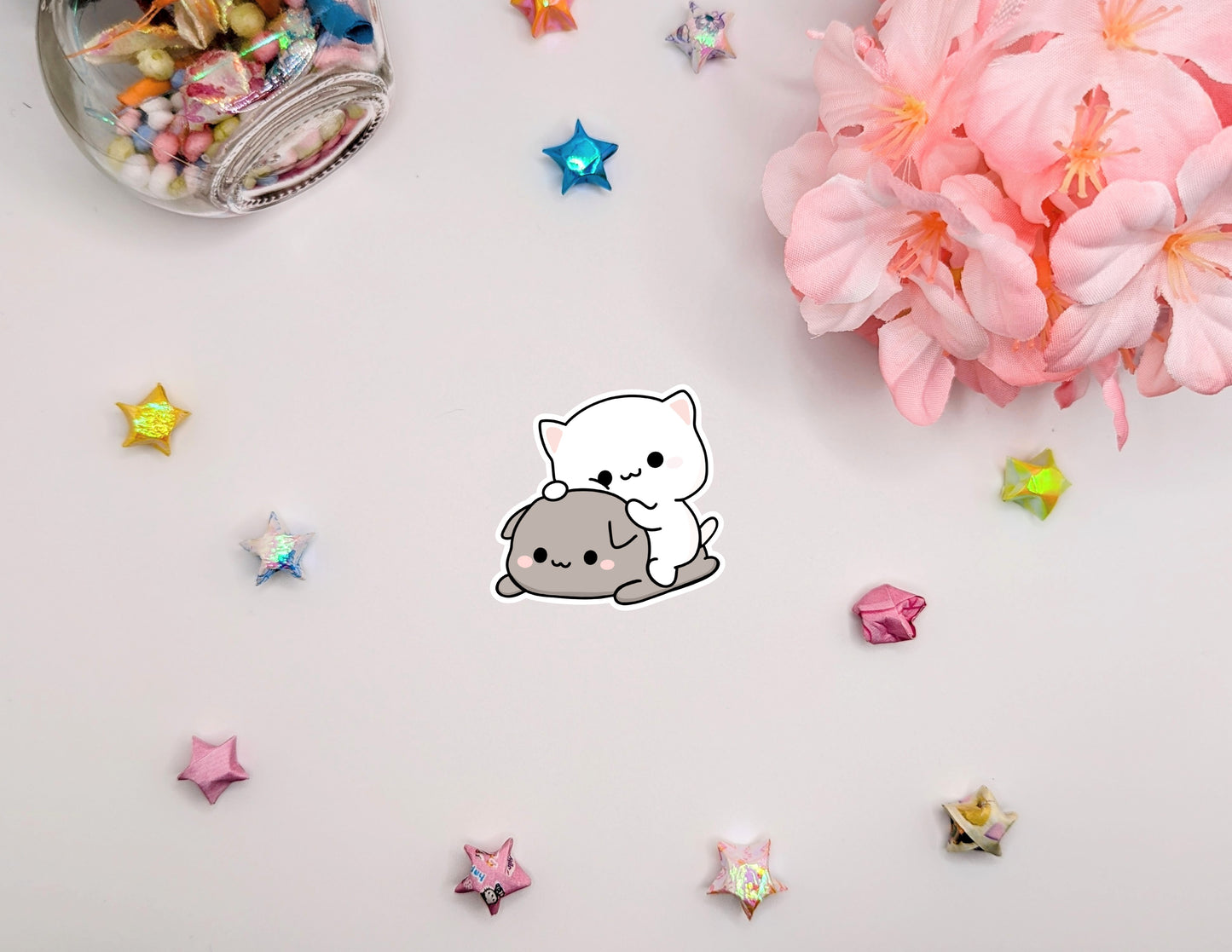 Cute Kawaii Cats Waterproof Glossy Vinyl Die Cut Sticker