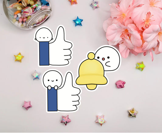 Cute Kawaii Social Media Notification Waterproof Glossy Vinyl Die Cut Sticker