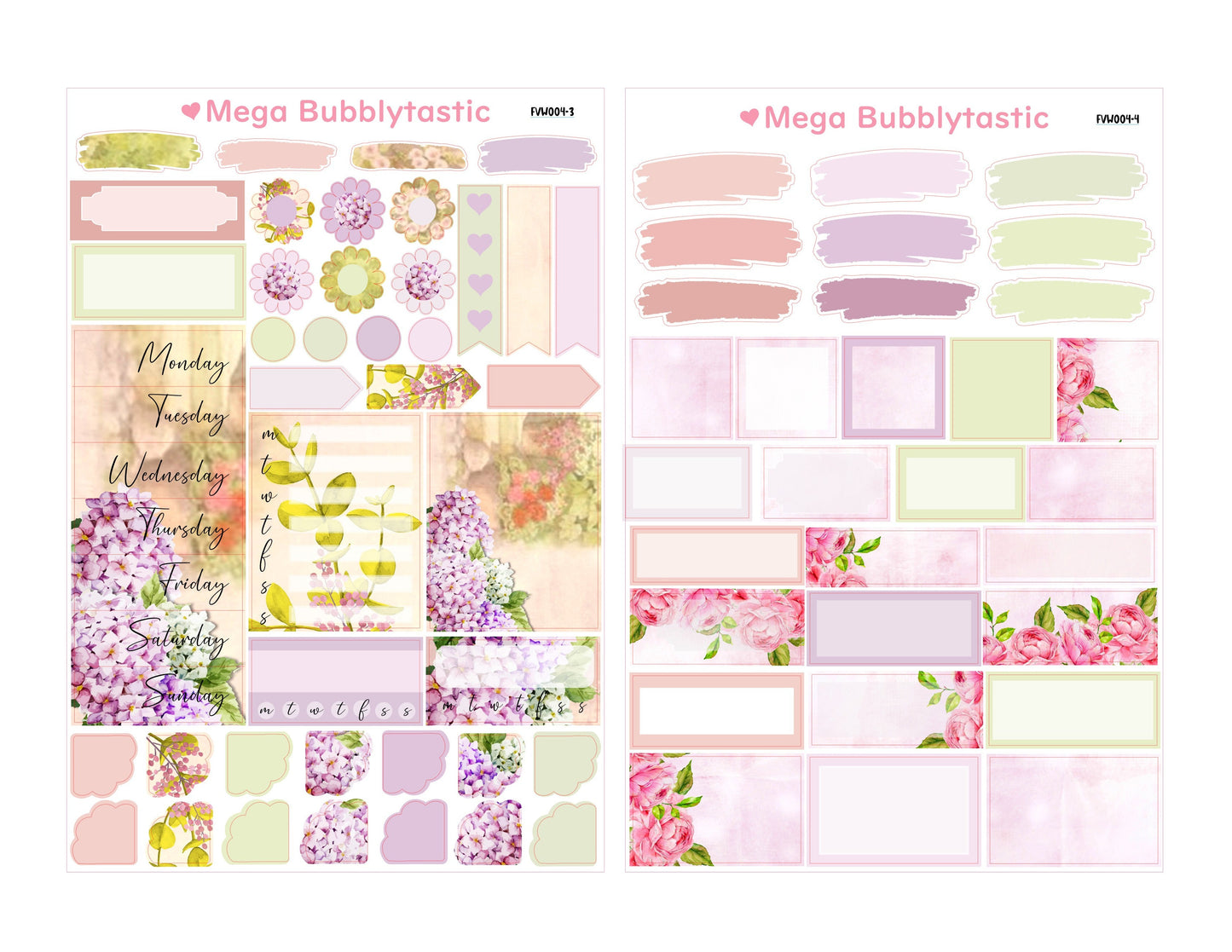 Floral House Vertical Planner Sticker Kit