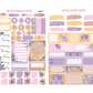 Purple Flower Theme Vertical Planner Sticker Kit