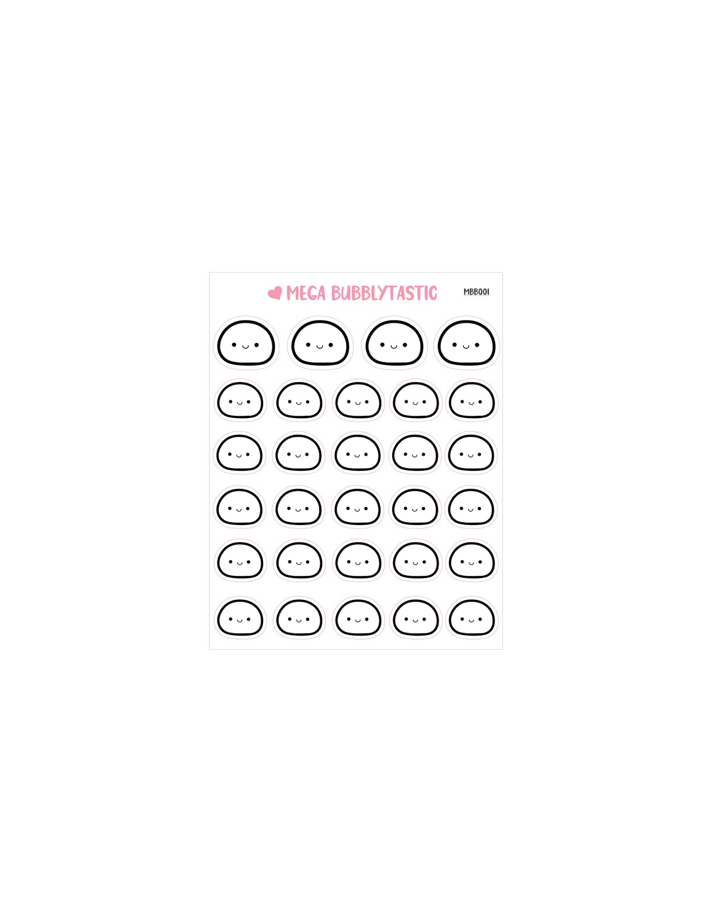 Bubba Smile Emoji Kiss Cut Sticker Sheet