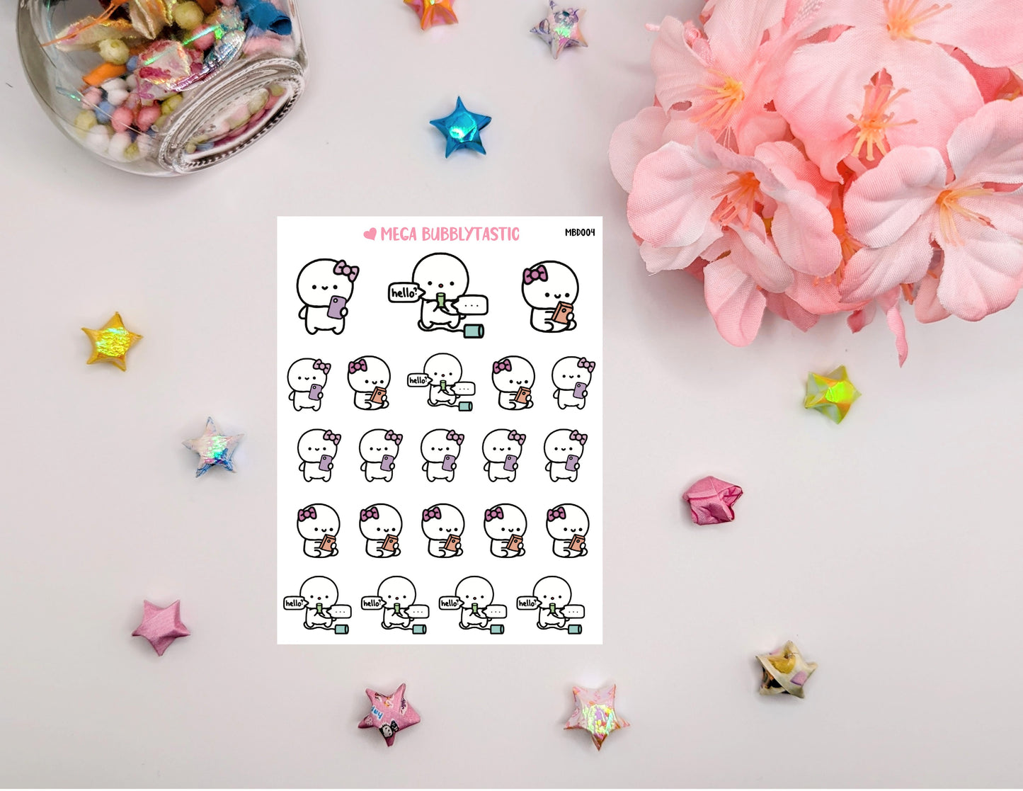 Cute Phone Design Sticker Sheets