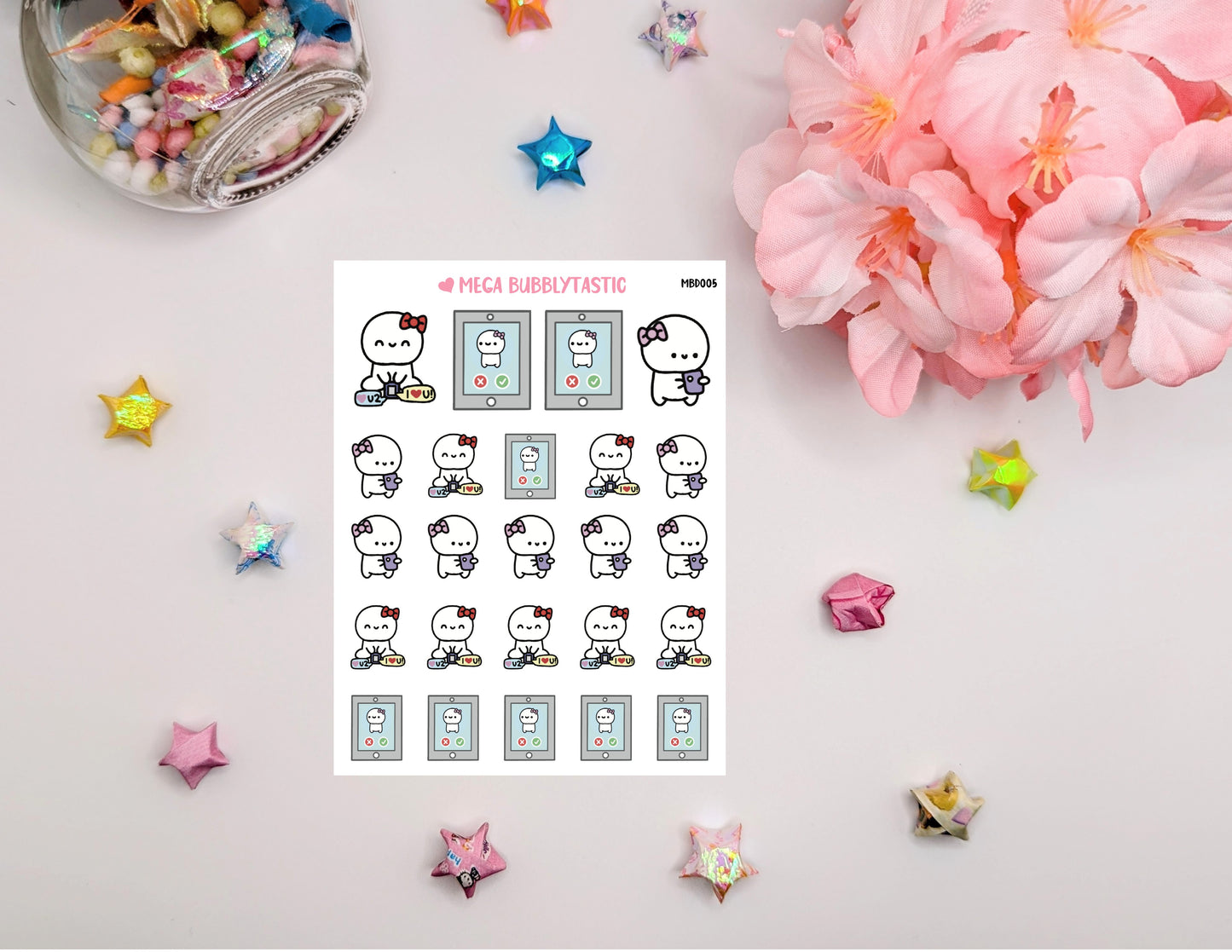 Cute Phone Design Sticker Sheets