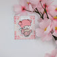 Cute Pink Kimono Girl Magnetic Bookmark