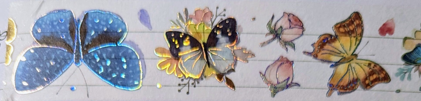 Foiled Flower And Butterflies Washi Tape