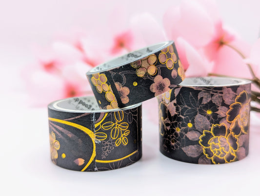 Foiled Cherry Blossom Flower With Petals Washi Tape