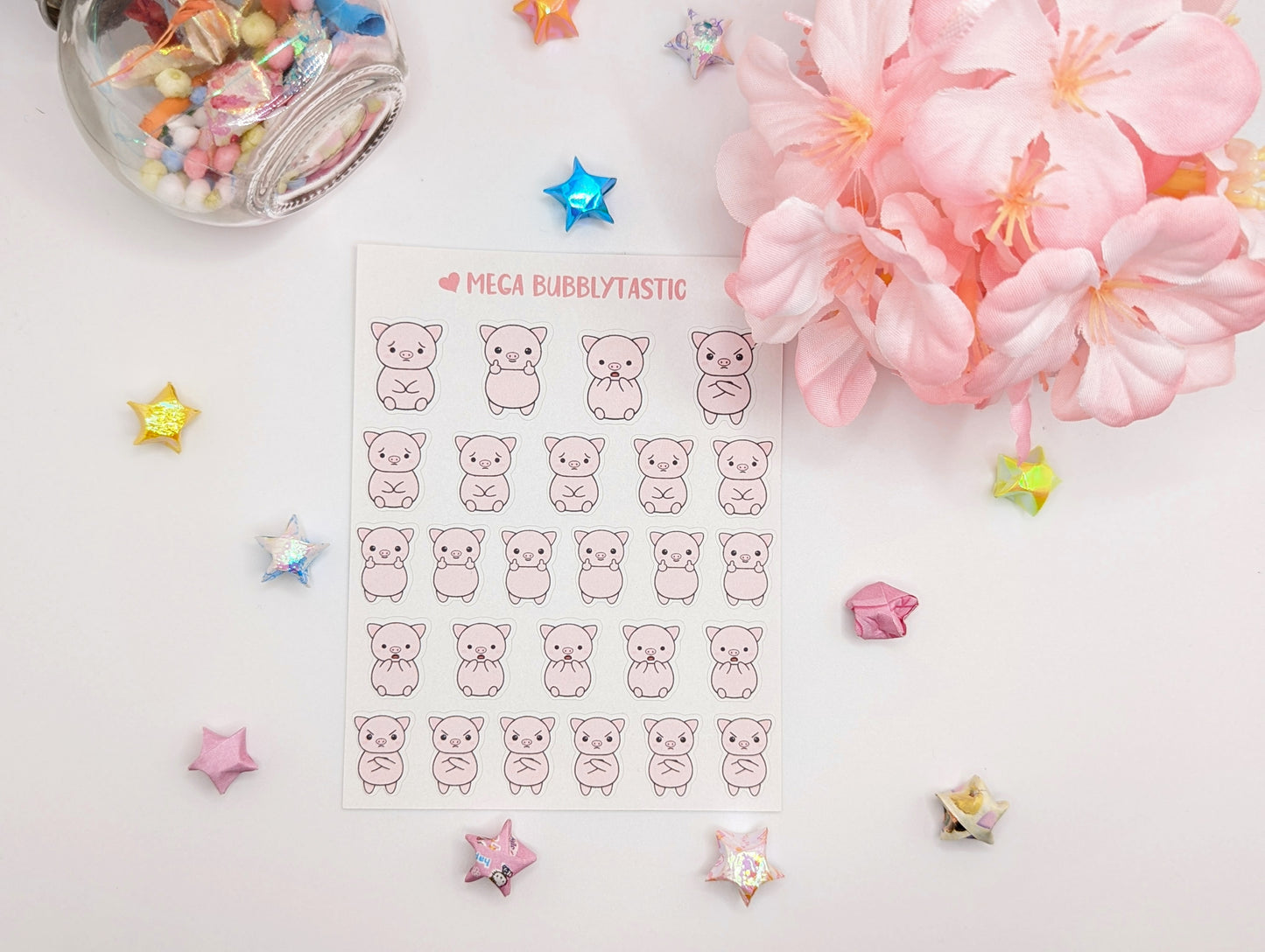 Piggy Angry Kiss Cut Sticker Sheet