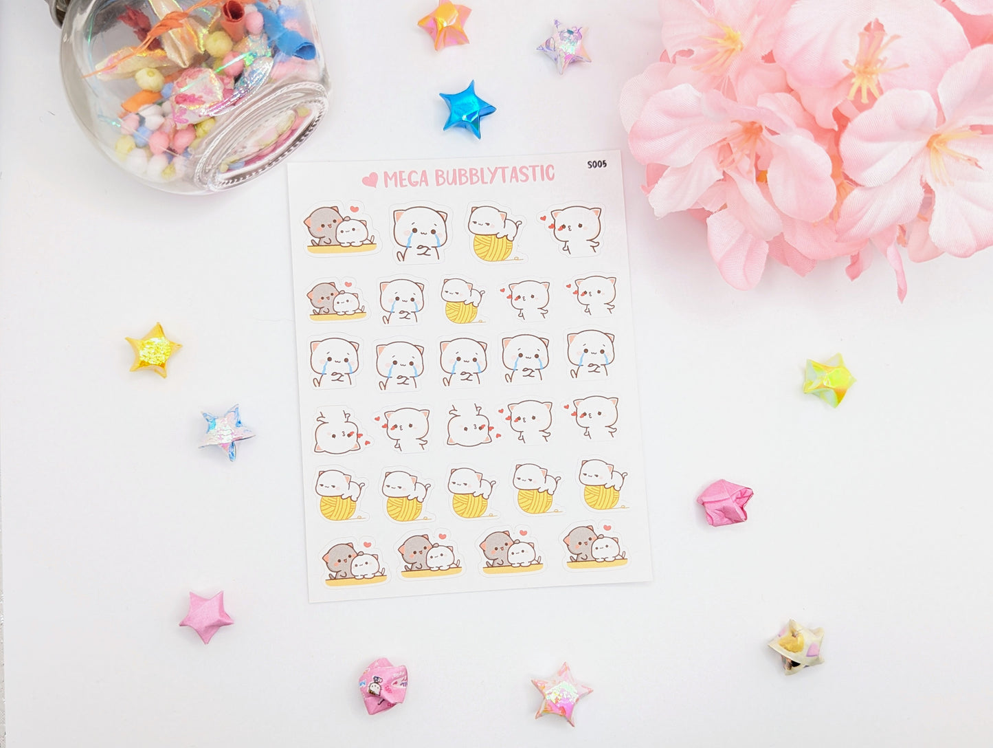 Cute Cats Kiss Cut Sticker Sheet Ver 4