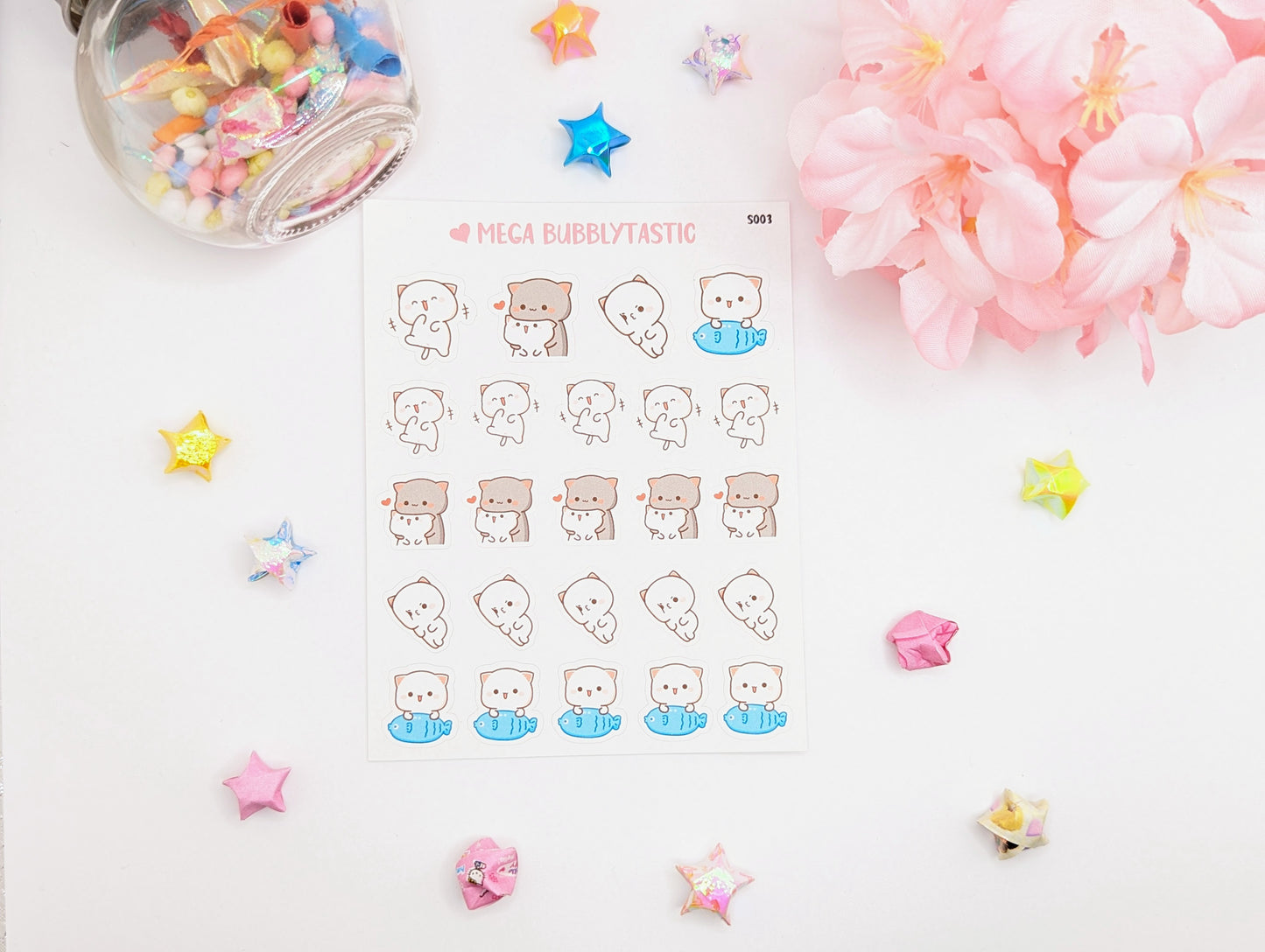 Cute Cats Kiss Cut Sticker Sheet Ver 2