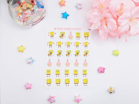 Cute Yellow Square Kiss Cut Sticker Sheet