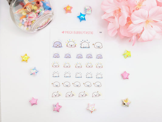 Cute Seal Kiss Cut Sticker Sheet Ver 3