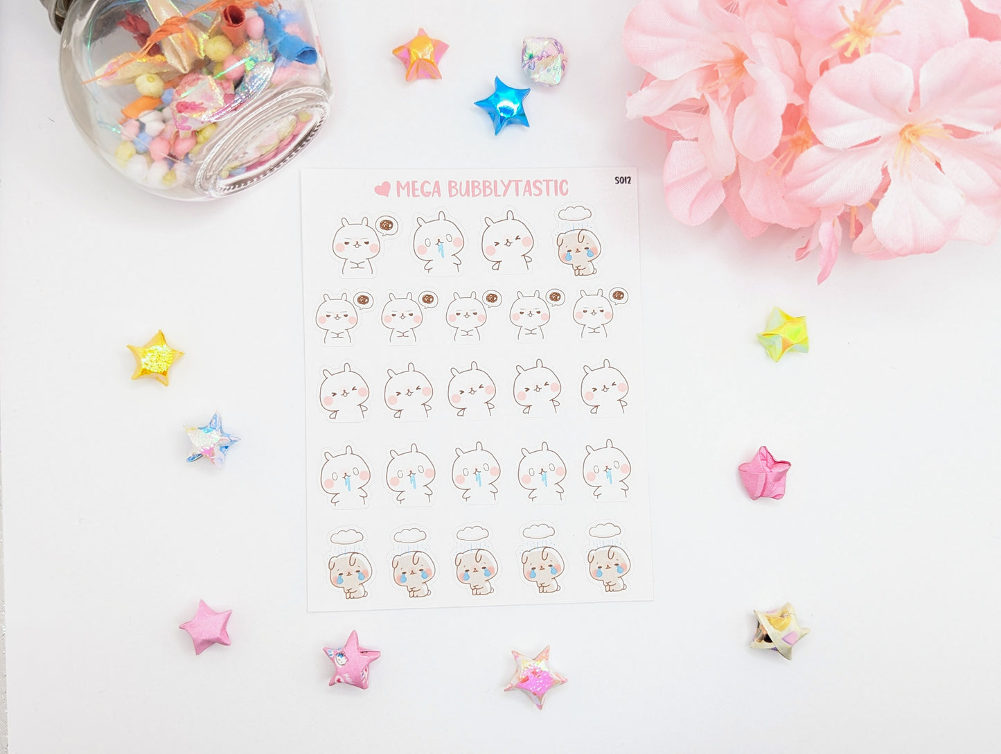 White Rabbit Kiss Cut Sticker Sheet