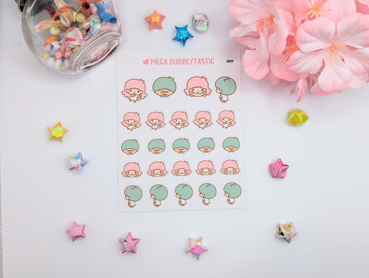 Cute Siblings Kiss Cut Sticker Sheet Ver 2