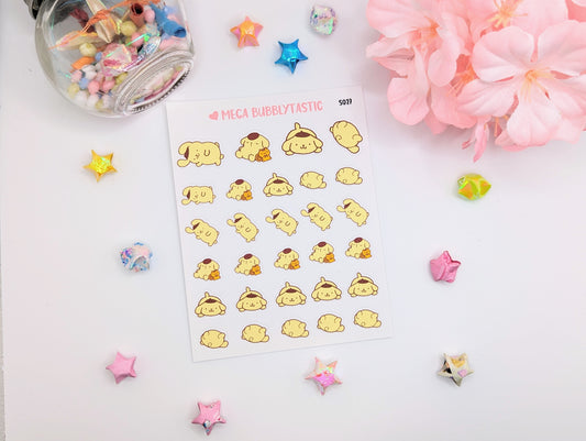 Cute Yellow Dog Kiss Cut Sticker Sheet Ver 1