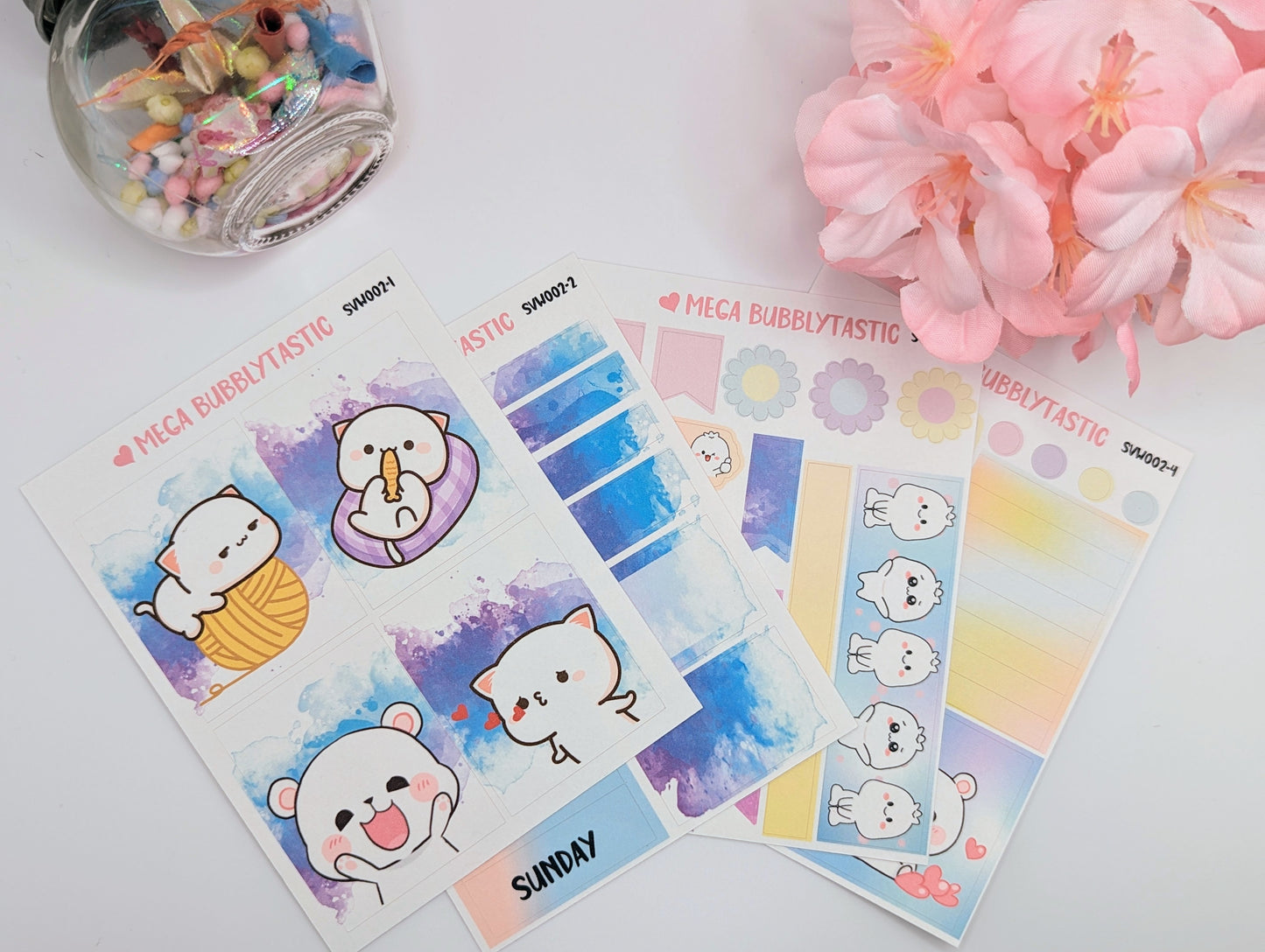 Kawaii Cute Cat Mini Vertical Planner Sticker Kit