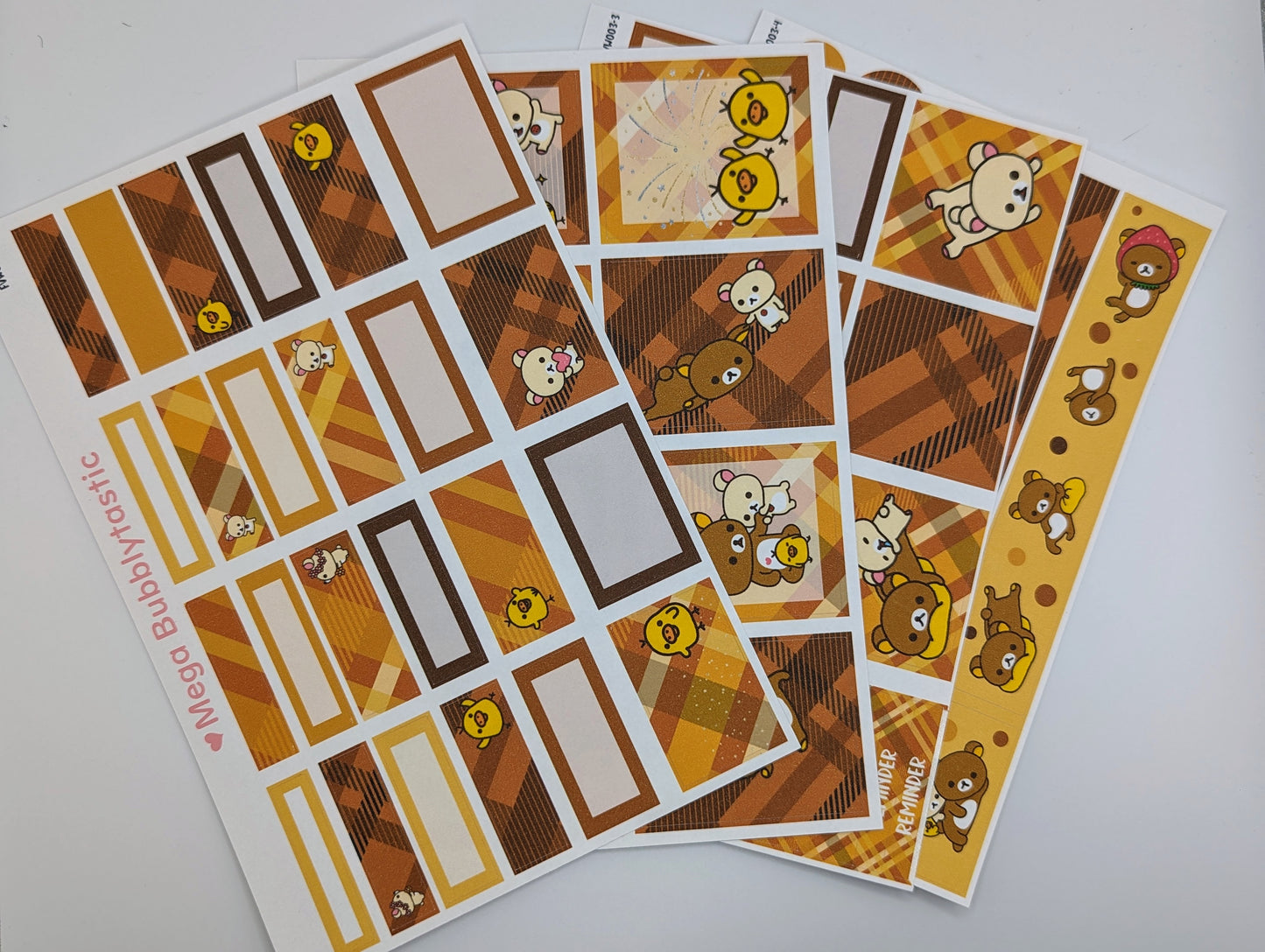 Autumn Bear Theme Vertical Planner Sticker Kit