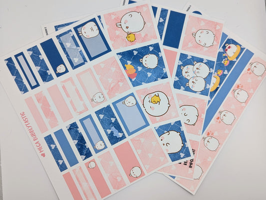 Kawaii Cute Bunny Vertical Planner Sticker Kit