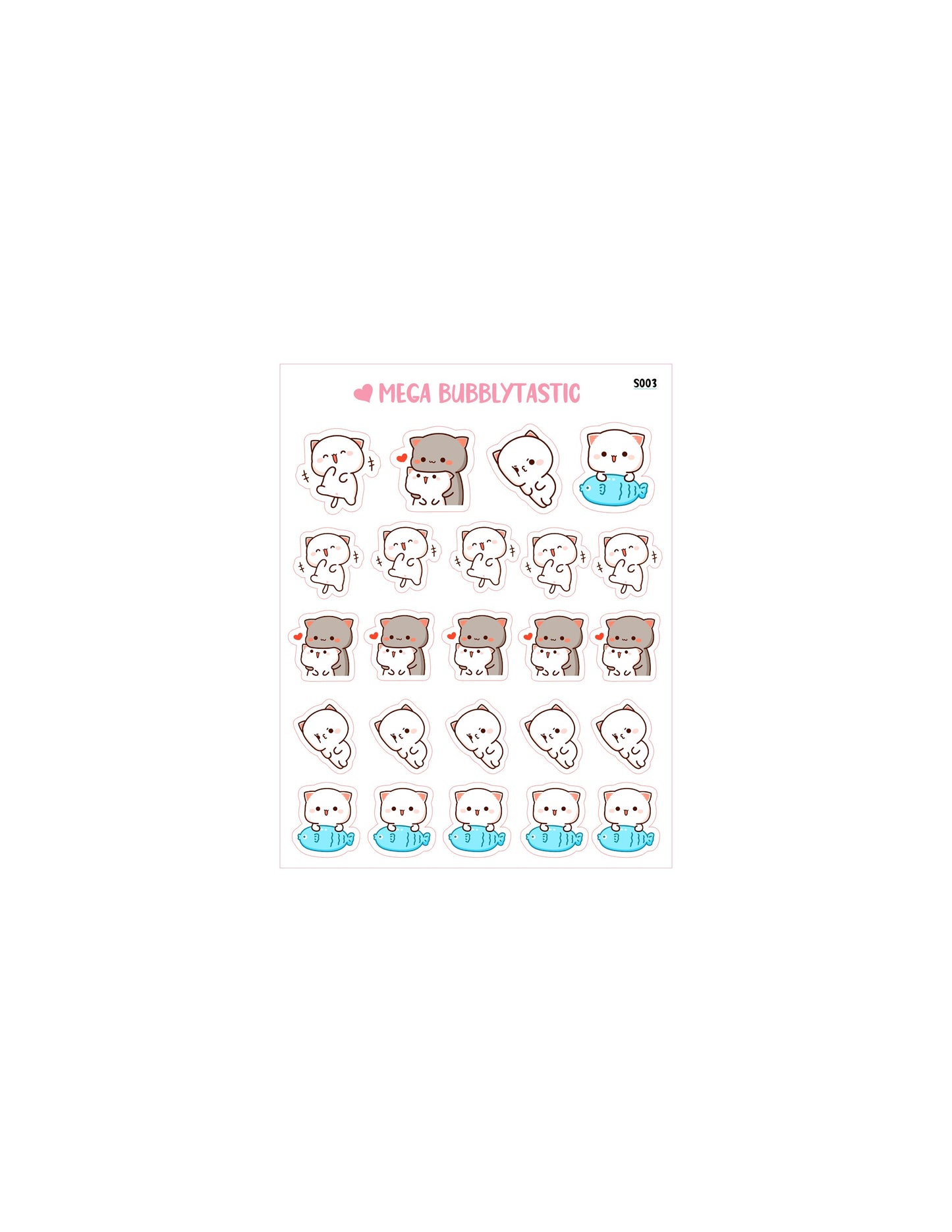 Cute Cats Kiss Cut Sticker Sheet Ver 2