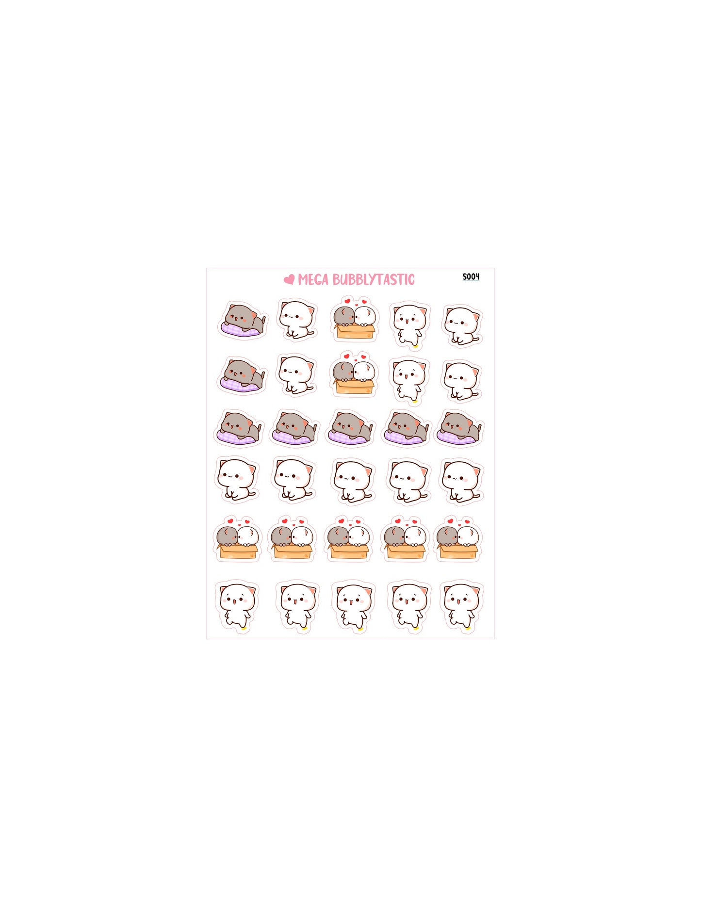 Cute Cats Kiss Cut Sticker Sheet Ver 3