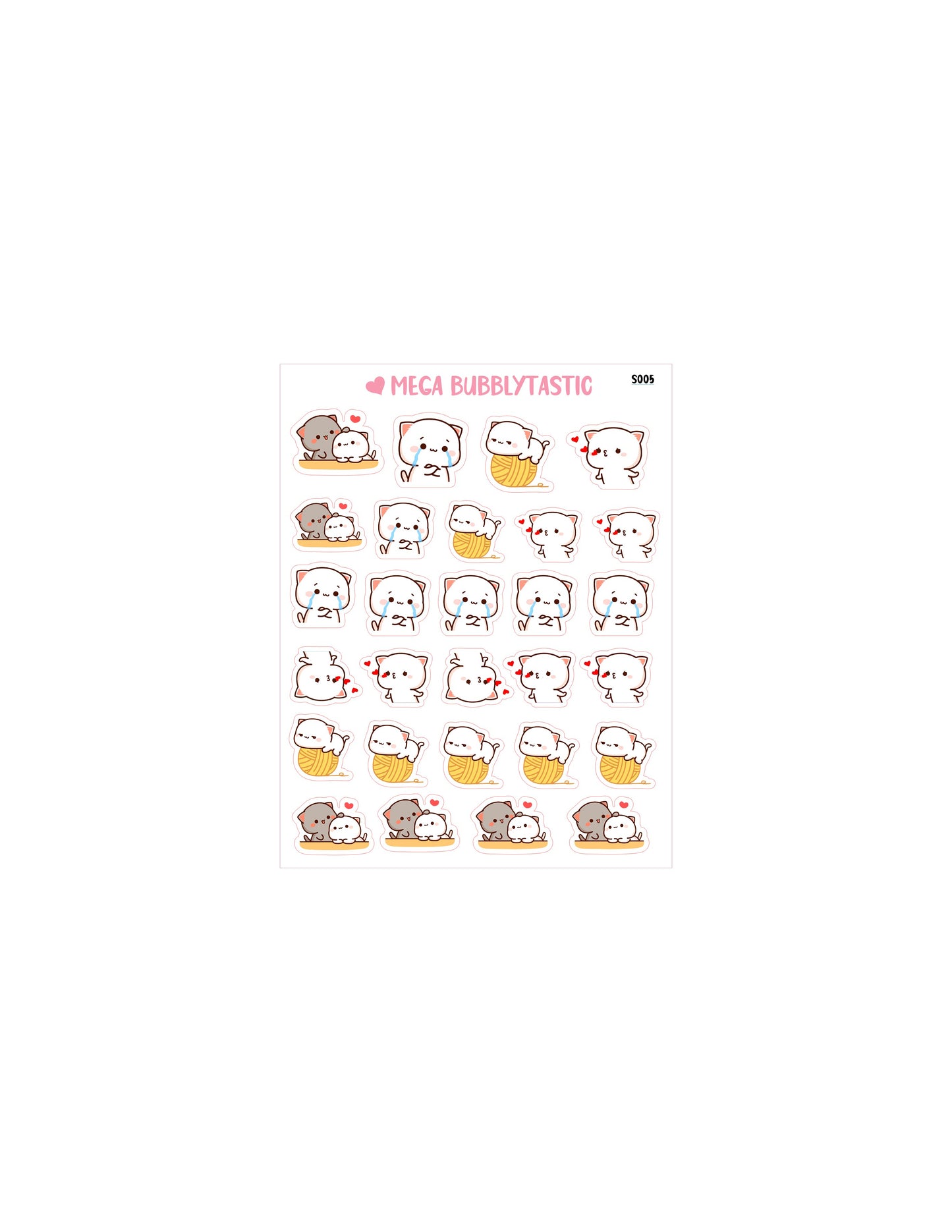 Cute Cats Kiss Cut Sticker Sheet Ver 4