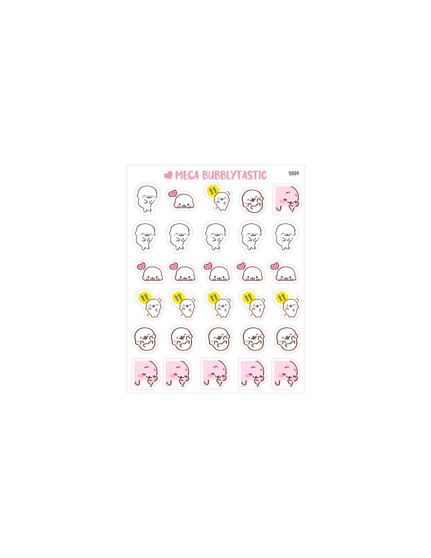 Cute Seal Kiss Cut Sticker Sheet Ver 1