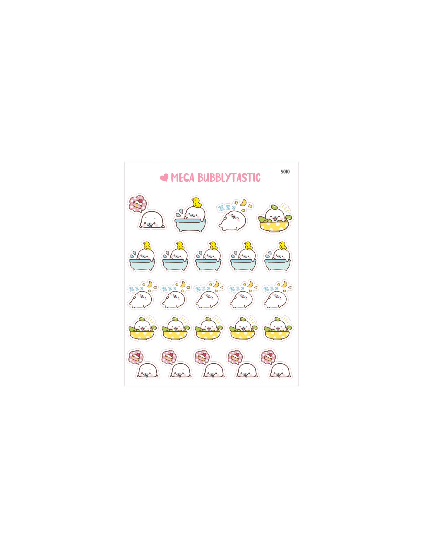 Cute Seal Kiss Cut Sticker Sheet Ver 2