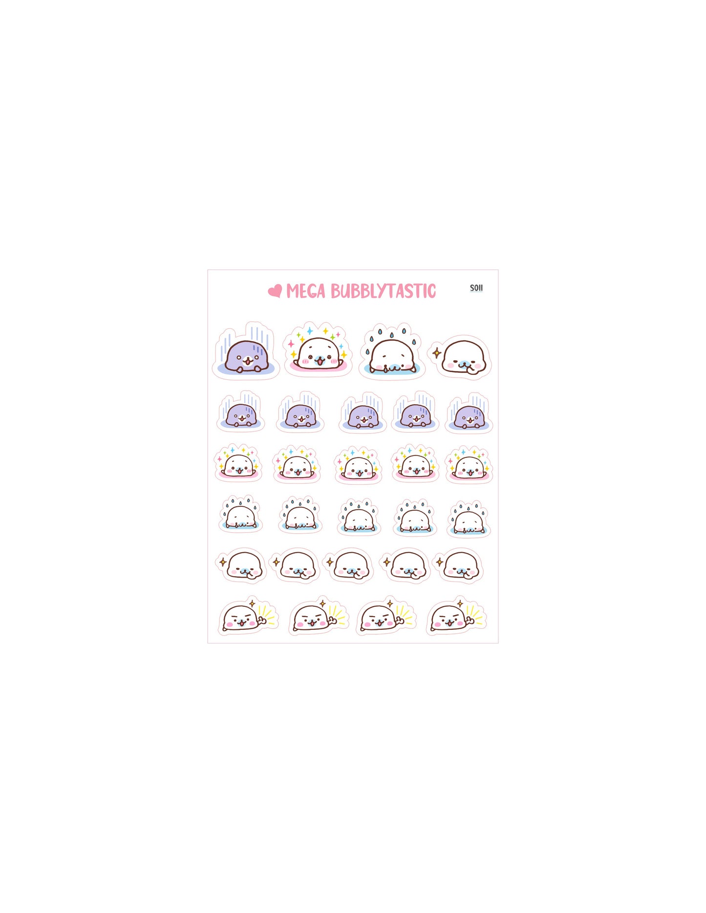 Cute Seal Kiss Cut Sticker Sheet Ver 3