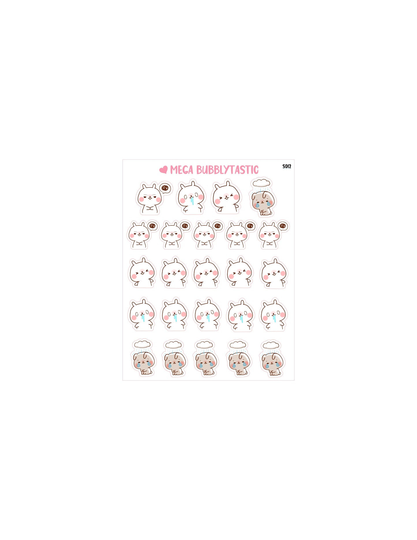 White Rabbit Kiss Cut Sticker Sheet