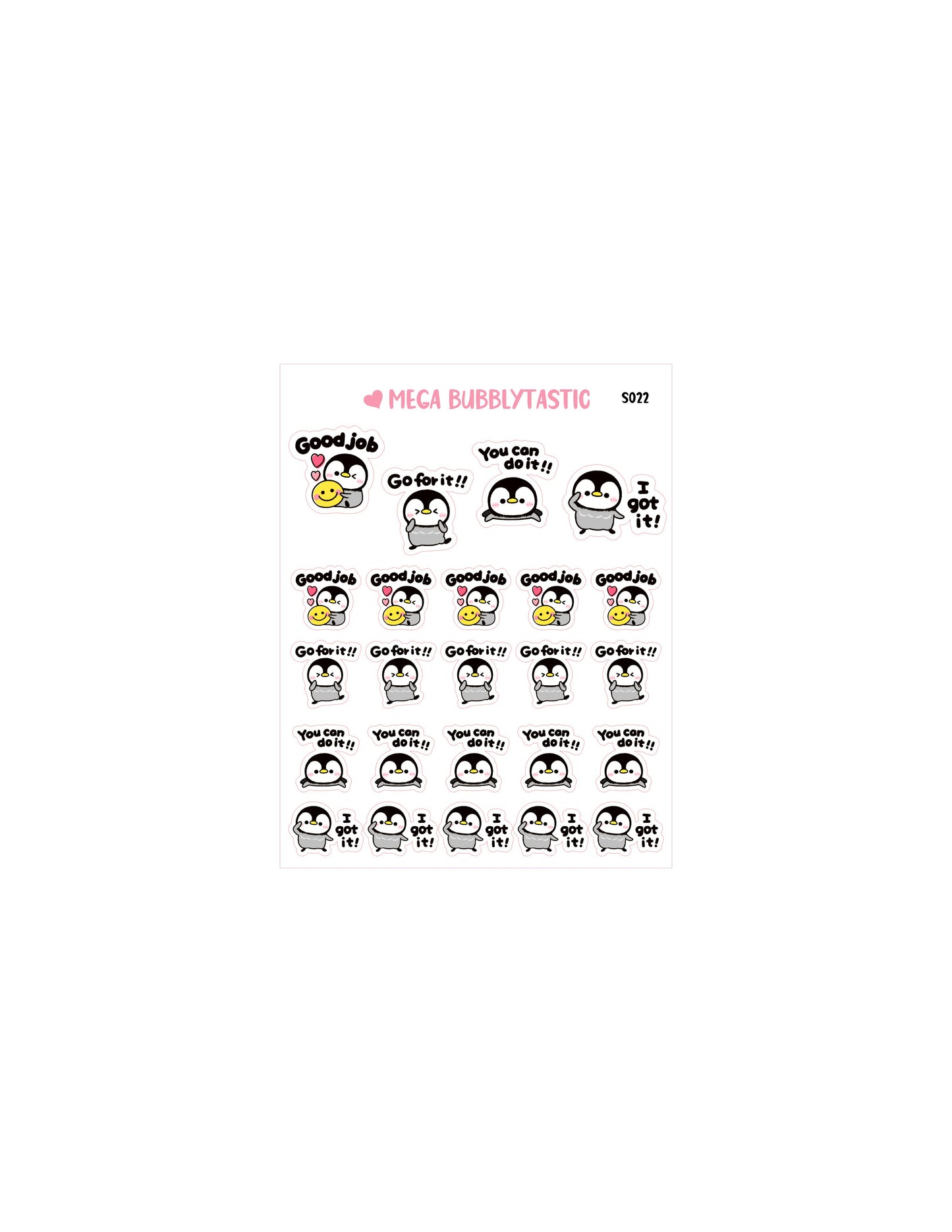 Cute Penguin Kiss Cut Sticker Sheet