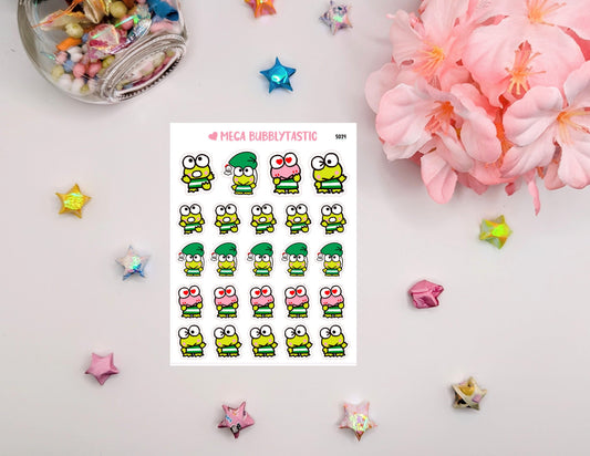 Cute Frog Kiss Cut Sticker Sheet Ver 1