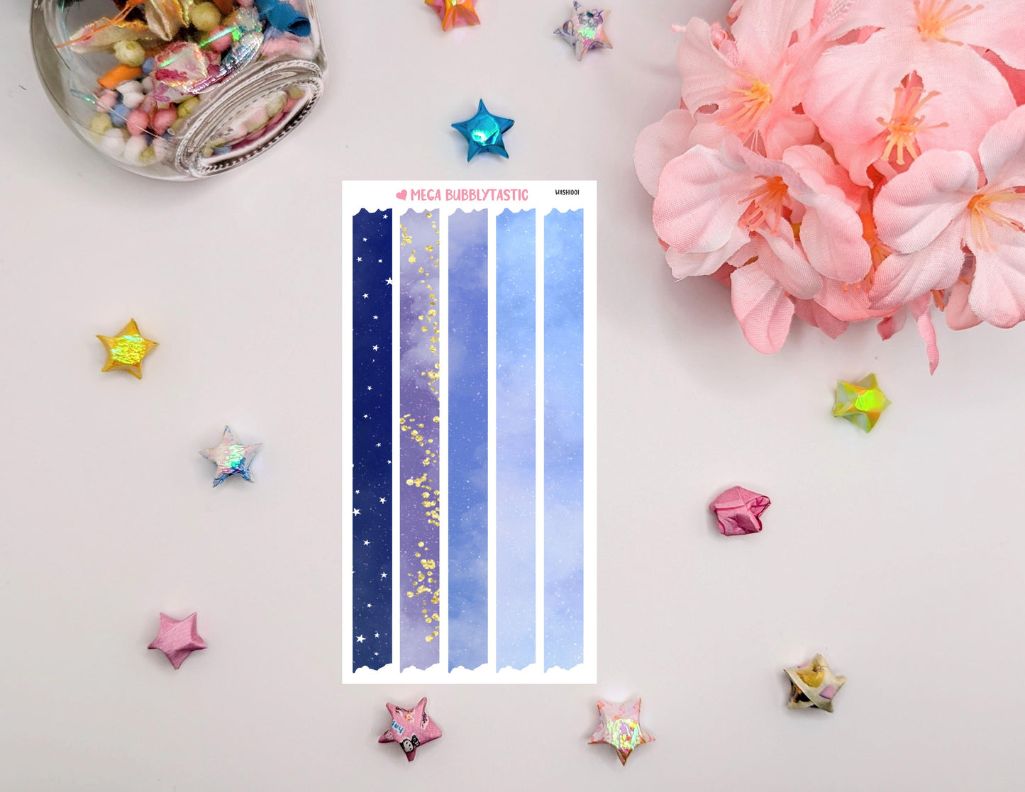 Washi Tape Sky Sample Sticker Sheet